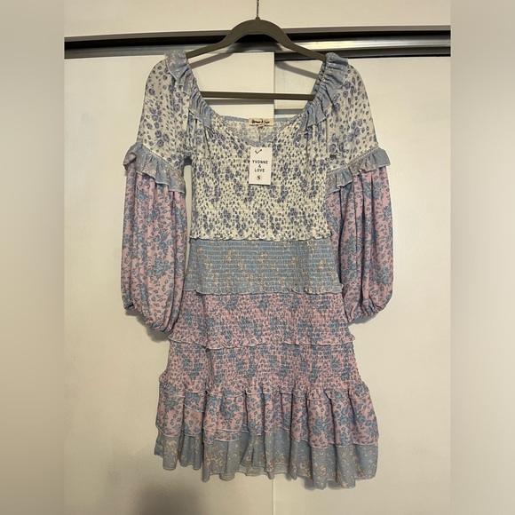 Smocked Mini Dress Size Small - Picture 1 of 5